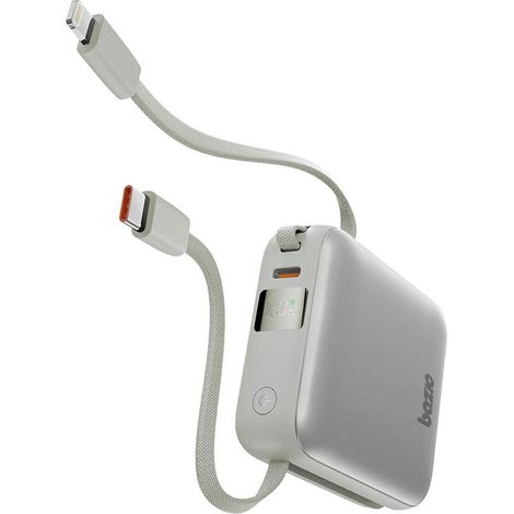 PowerBank 3 in 1 Bazic Fusion Mini 10000mAh con cavo USB-C/Lightning grigio (1/5)