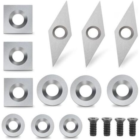 Plaquettes de Coupe en Carbure 12 pièces Outils Tournage Bois Inserts en Carbure Gouges Tournage Bois (1/4)