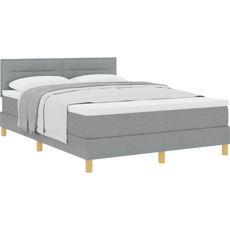 Maison Exclusive - Letto a molle con cuscino Grigio chiaro 160 x 200 cm Tessuto