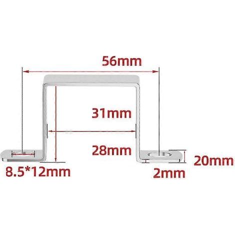 Lot de 10 colliers de serrage carrés oblongs de 30 x 30 mm, en acier inoxydable, avec système de serrage en U. Colliers de serrage pour tubes de selle de cheval. (1/3)