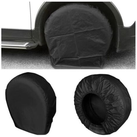 4 Pièces Housses De Pneus, Housse Protection Anti UV pour Roue Secours, Imperméable Couvre Pneus(Noir) (1/5)