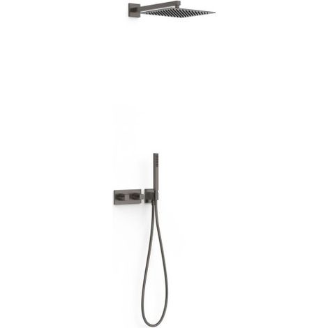 Kit robinet thermostatique encastré 2 voies pour douche B-system Graphite - TRES 30725204GR
