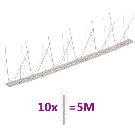 10-tlg. Taubenabwehr Spikes-Set Edelstahl 5 m 5-reihig