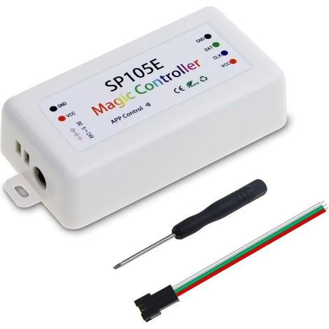 Contrôleur de lumière LED sans fil Bluetooth Magic Dream couleur iOS Android DC5 V 24 V Idéal pour WS2811 WS2812B WS2801 SK6812 adressable LED bande Pixel Module (1/5)