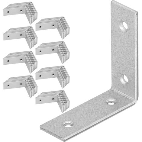 Ángulo de carpintero, conector de construcción, acero galvanizado, 50x50x17 mm, 100 unidades