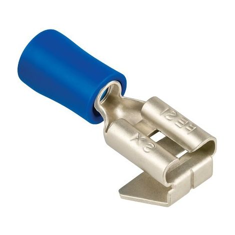 TERMINALE PIATTO MASCHIO FEMMINA A STRINGERE - BLU MMQ 1,5/2,5 MM 6,3 CF=PZ 10- 12 confezioni