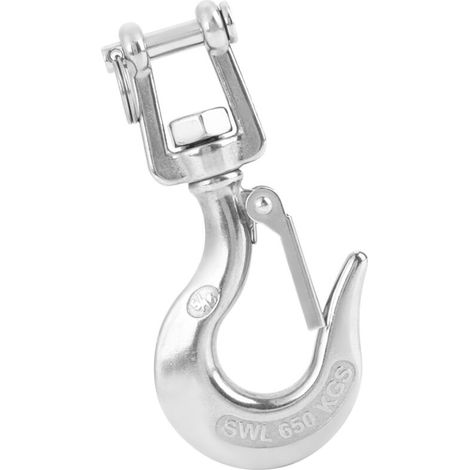 Crochets de levage robustes pour charges lourdes, en acier inoxydable 304 avec loquet (650 kg)