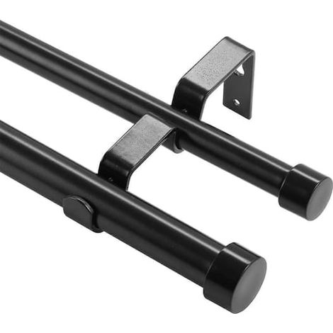 Ecleanfy - tringles à rideaux doubles de 1 pouce, de 188 à 366 cm (1,8 à 3,7 m), tringles à rideaux pour fenêtres de 175 à 356 cm (1/5)