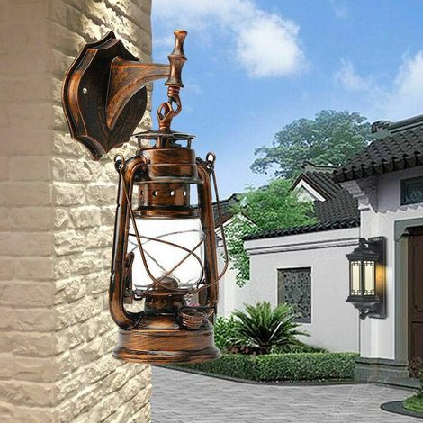 Außenwandleuchte Vintage Gartenlampe Außenwandlaternen Retro Rustikal Wandlampe Aussen Dekorative Außenlampe Wandleuchte Rustikale Industrie-Wandlampe Outdoor-Garten Flur Hängelampe E27 (1/5)