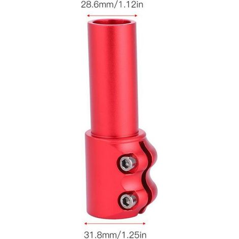 Potence Vélo VTT avec Extension et Adaptateur Guidon Rouge (1/5)
