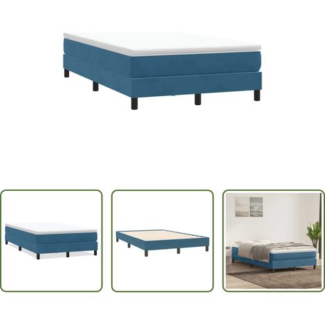 Samt -  Boxspringbett ohne Matratze Dunkelblau 120x210 cm Samt (1/5)