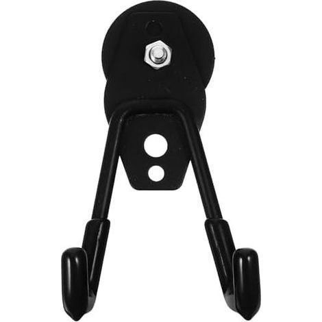Gancio magnetico nero resistente per attrezzi pesanti, montaggio a parete senza foratura, ideale per scope e mop in garage o per altri usi. (1/5)