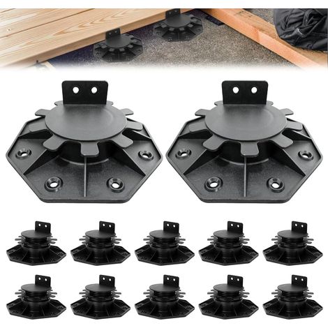 Set of 12 Height Adjustable Posts for 30-60mm Patio Tiles for Yard Pavers, Water Features, Fountains, Patio Gardens and DIY Projects etc (1/5)