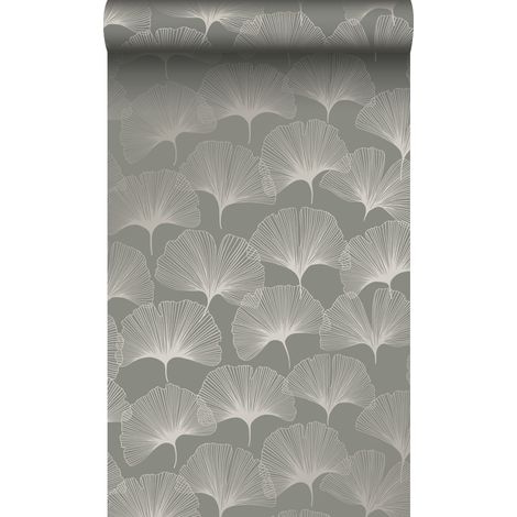 papier peint feuilles de ginkgo gris chaud - Origin Wallcoverings (1/5)