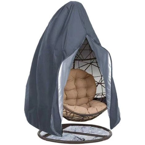 Housse imperméable grise, 200230CM, 1 pièce, housse anti-poussière pour chaise suspendue d'extérieur, fermeture éclair. (1/5)