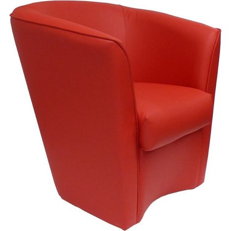Poltrona Rossa in ecopelle per casa ufficio - Valentina (1/5)