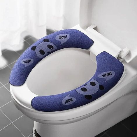 Nombre del producto: Protectores de asiento de inodoro Panda Comfort, fundas adhesivas suaves de 35 x 9 cm