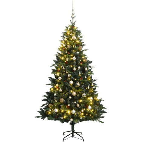 Künstlicher Weihnachtsbaum Klappbar 150 LEDs & Kugeln 150 cm vidaXL (1/5)