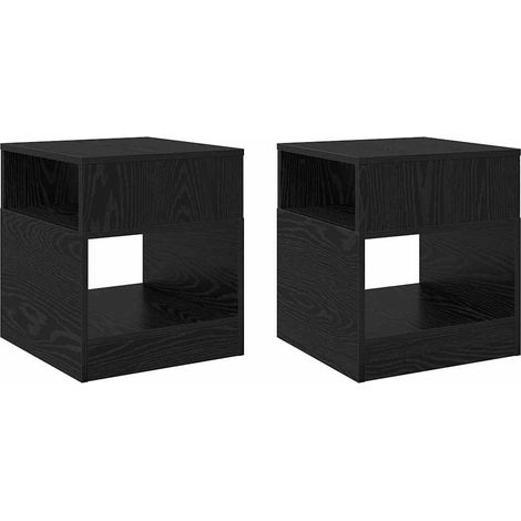 Maison Exclusive - Beistelltisch 2 pcs Schwarz Eichen-Optik 40,5
