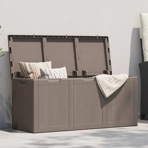 Coffre de jardin 270 L marron PP aspect bois (1/5)