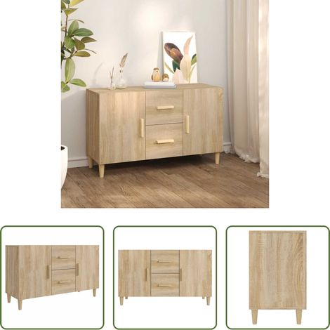 Buffet en bois - Buffet chêne sonoma 100x36x60 cm bois d'ingénierie (1/5)