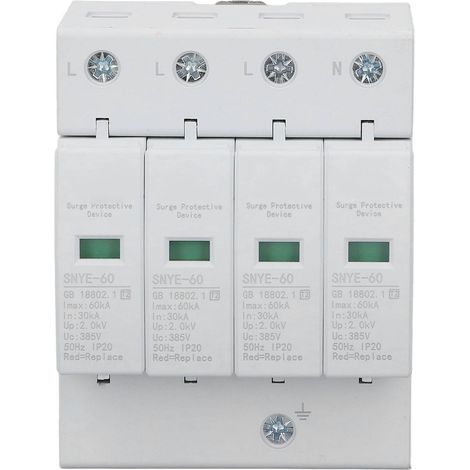 Boîtier de Protection Contre les Surtensions 60KA 4P 385V IP20 - Dispositif de Sécurité pour Réseau Électrique (1/5)