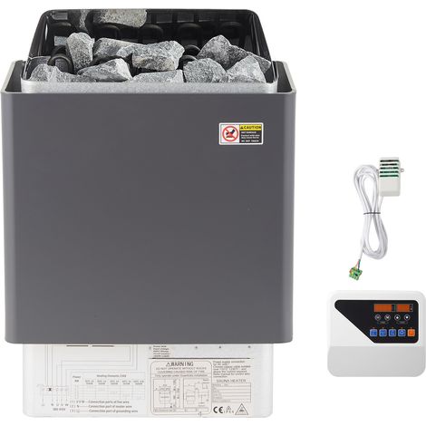 Mophorn 9KW Stufa elettrica per sauna con regolatore esterno, acciaio inossidabile, per ambienti da 9 a 13 m³
