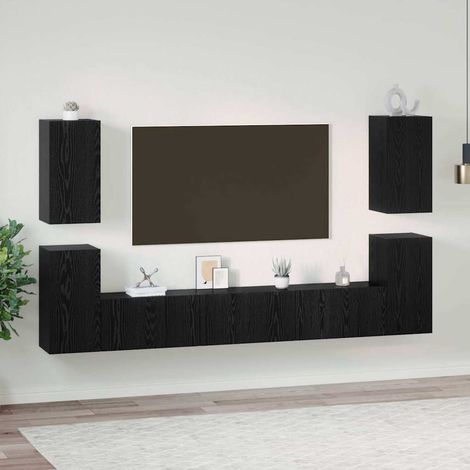 TV-Schrankset 7 pcs Schwarz Eichen-Optik 60 x 30 x 30 cm vidaXL (1/5)