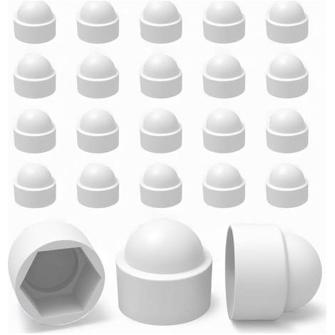 20 M16-Mutternabdeckungen – 24-mm-Schlüssel – Muttern- und Schraubenschutz – Robuste weiße Kunststoffkappen – Dekorative Schraubenabdeckungen, Rostschutz und sauberes Finish – DIY (1/5)
