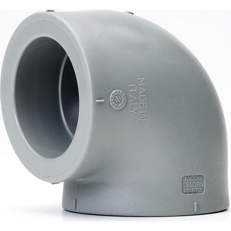 90°-Bogen PPR 25 mm Sockel-Schweißung grau