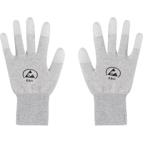 TRU COMPONENTS  ESD-Handschuh mit Beschichtung an den Fingerspitzen Kleider-Größe: L Polyamidfaser,