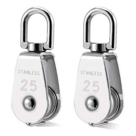 2 Pcs Poulie en Acier Inox 304 M25 Poulie de Levage Rouleau de Chargement (1/4)