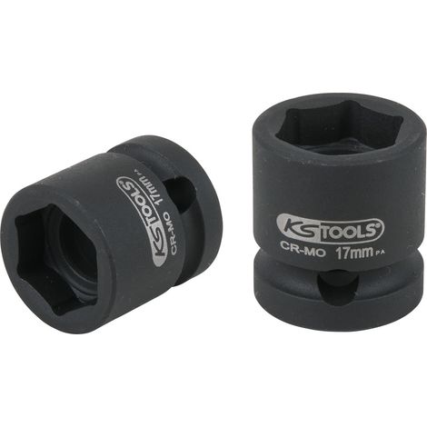KS Tools 515.0064 Bussola esagonale 1/2" per avvitatori ad impulsi, extra corta, 17.0 mm (1/2)