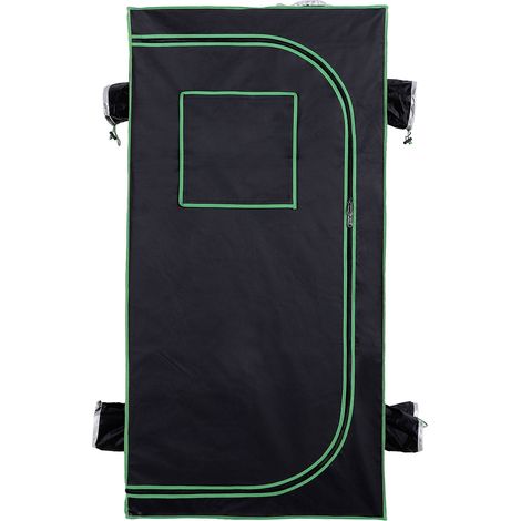 Oxford 600D Hydroponik-Zelt mit 5 verstellbaren Belüftungsöffnungen und einem Fenster, Gewächshaus für den Indoor-Gartenbau mit Kabelmanagement, 80 x 80 x 160 cm, Schwarz