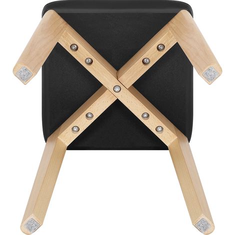 Tabourets empilables en bois de hêtre avec siège PU - lot de 2 chaises de salle à manger compactes (1/4)