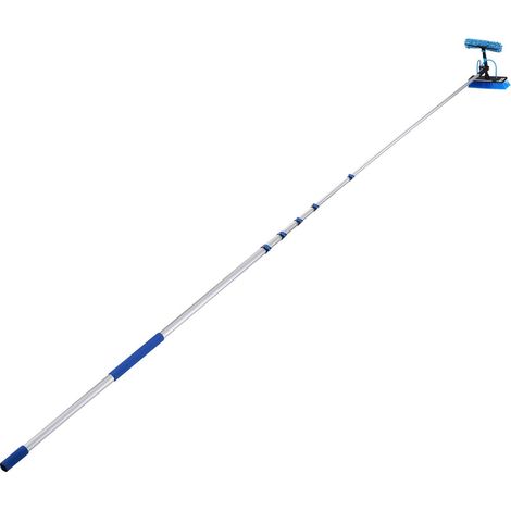 Kit de Nettoyage pour Panneaux Solaires, 10,02 m, Perche Télescopique en Aluminium avec Brosse, Distributeur de Savon, Tête Rotative à 180°, pour Toits et Fenêtres (1/5)