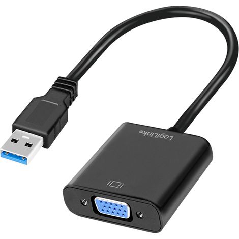 Adaptador USB 3.0 a VGA 1080p, negro, 0,15 m - LogiLink