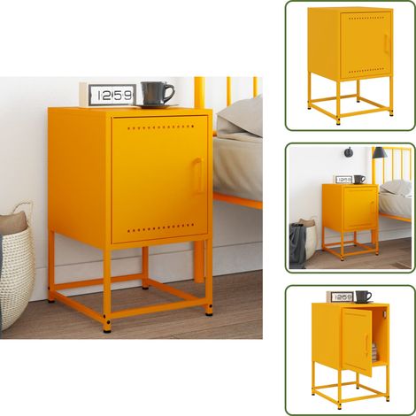vidaXL Nachttisch Senfgelb 36x39x60,5 cm Stahl (1/5)