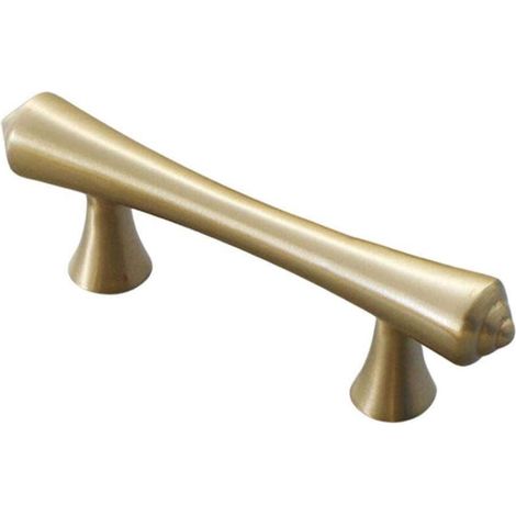Poignée de porte/tiroir en cuivre pur, finition or clair, style moderne et luxueux, entraxe de 64 mm (1/5)