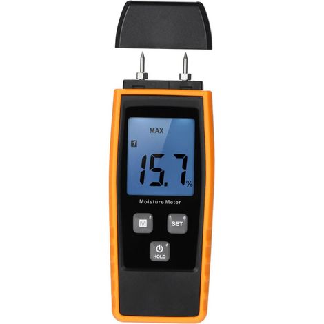 Humidimètre, humidimètre numérique LCD pour bois, détecteur d'humidité du bois, testeur d'humidité, avec plage de sonde à 2 broches 0 % ~ 80 % (1/5)