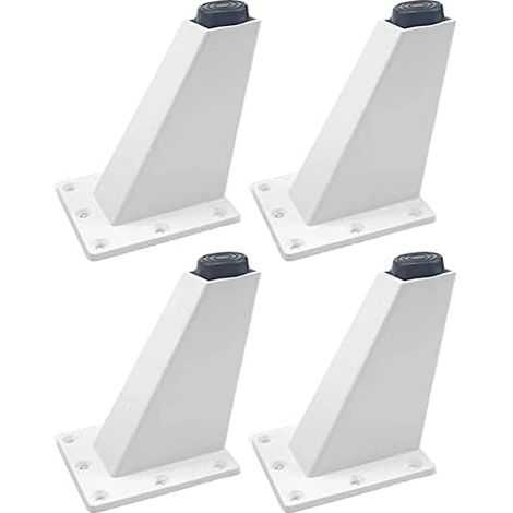 Lot de 4 pieds de meuble de rechange réglables en alliage d'aluminium Blanc 8 cm (1/5)