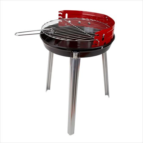 Holzkohle Rundgrill Standgrill Dreibein Grill Barbecue BBQ Lyon Ø 34 cm rot (1/4)