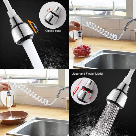 Robinet de lavabo de salle de bain, pommeau de douche externe, douchette extensible