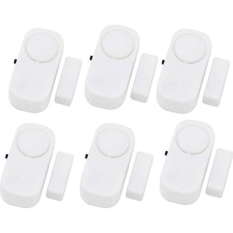 Wireless Home Security Door and Window Burglar Alarm with 90dB Loud Siren 6 Pack for Homes, Cars, Sheds, Caravans, Motorhomes