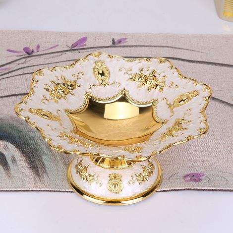 (Jinbai) Assiette à apéritif haut de gamme en alliage, assiette à fruits de style européen, plat à apéritif, coupe à fruits, assiette à dessert