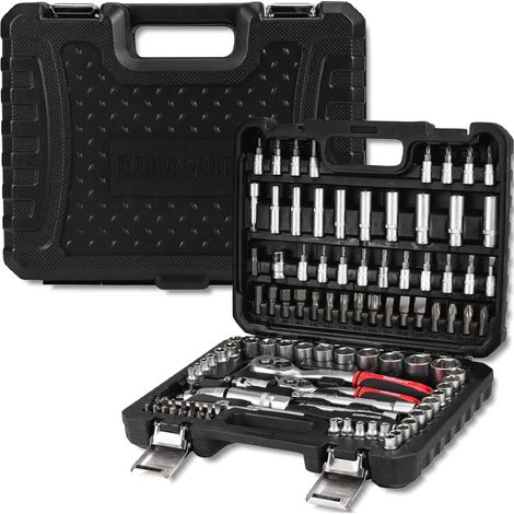 Juego de herramientas grandes Baumauto de 108 piezas, hexagonales de 1/4" y 3/8" (4-22 mm) (1/5)