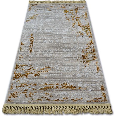 Carpet ACRYLIC MANYAS 193AA Brown/Cream fringe beige 80x150 cm