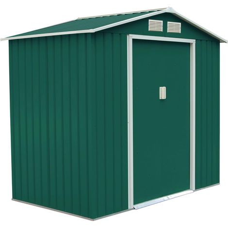 COSTWAY Abri de Jardin en Métal Cabane/Remise de Jardin Stockage Rangement de Vélo Outils 213 x 130 x 173 cm vert (1/5)