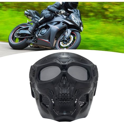 Masque de protection motocross avec verres fumés, sangle ajustable pour casque de VTT et moto (1/5)