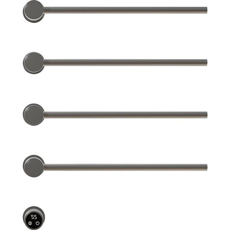 Sèche-serviettes mural GROOFOO 3 barres gris anthracite, radiateur salle de bain automatique, programmateur 1-24h, thermostat réglable 45-70°C, étanche IPX4, acier inoxydable 304, capacité 20kg, faibl (1/4)